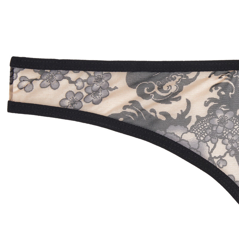 String tulle imprimé sakuriz noir.