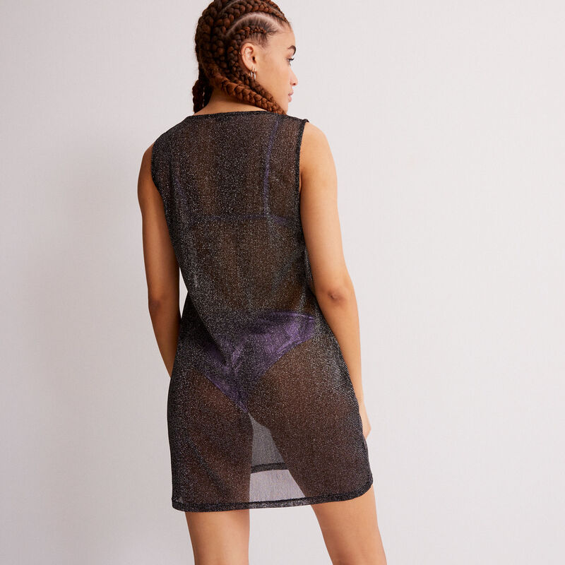 robe transparente effet métallisé - noir robe transparente effet métallisé - noir;