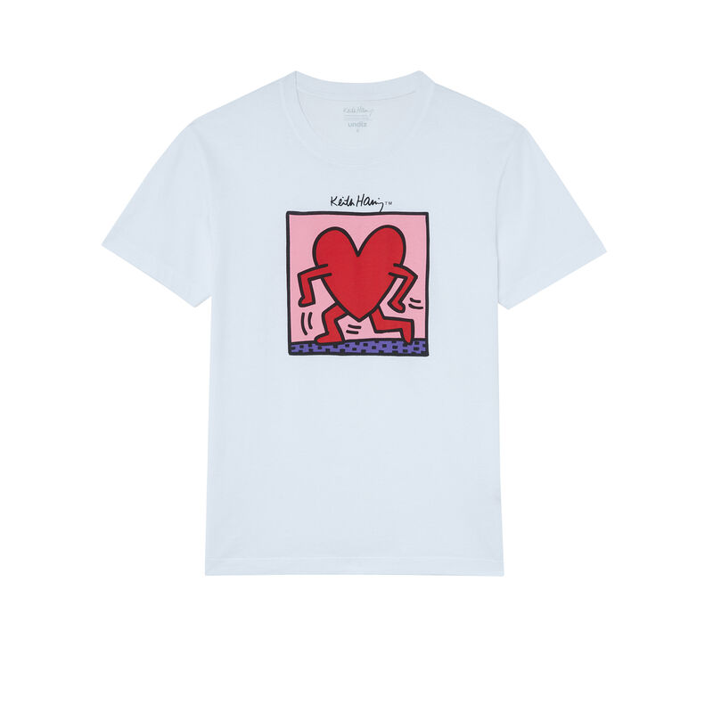 top imprimé coeur Keith Haring - blanc top imprimé coeur Keith Haring - blanc;
