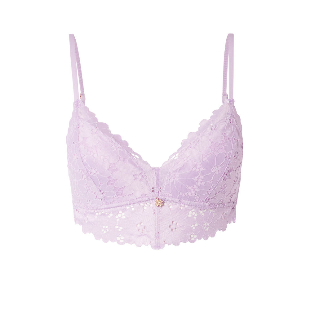Soutien-gorge triangle ampli tout dentelle à bijou - lilas violet.