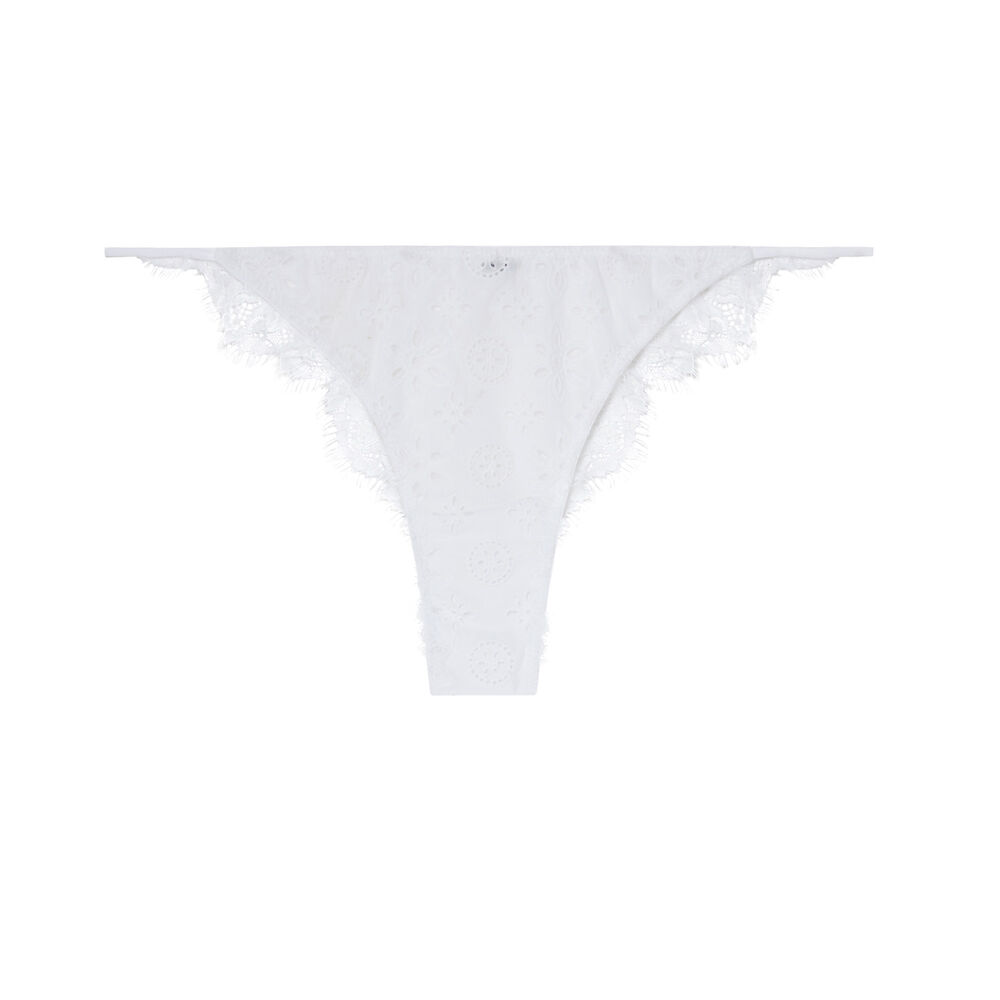 Culotte effet bikini à broderies anglaises - blanc blanc.