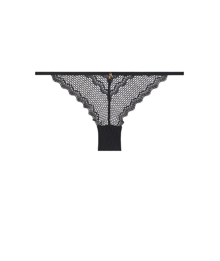 Tanga en dentelle détail fantaisie tcharmiz noir.