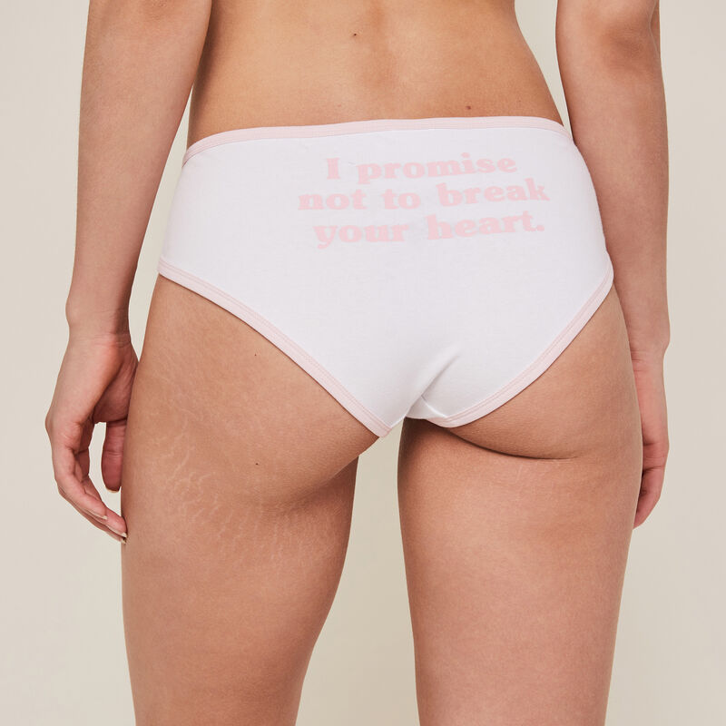Shorty en coton à message - blanc Shorty en coton à message - blanc;
