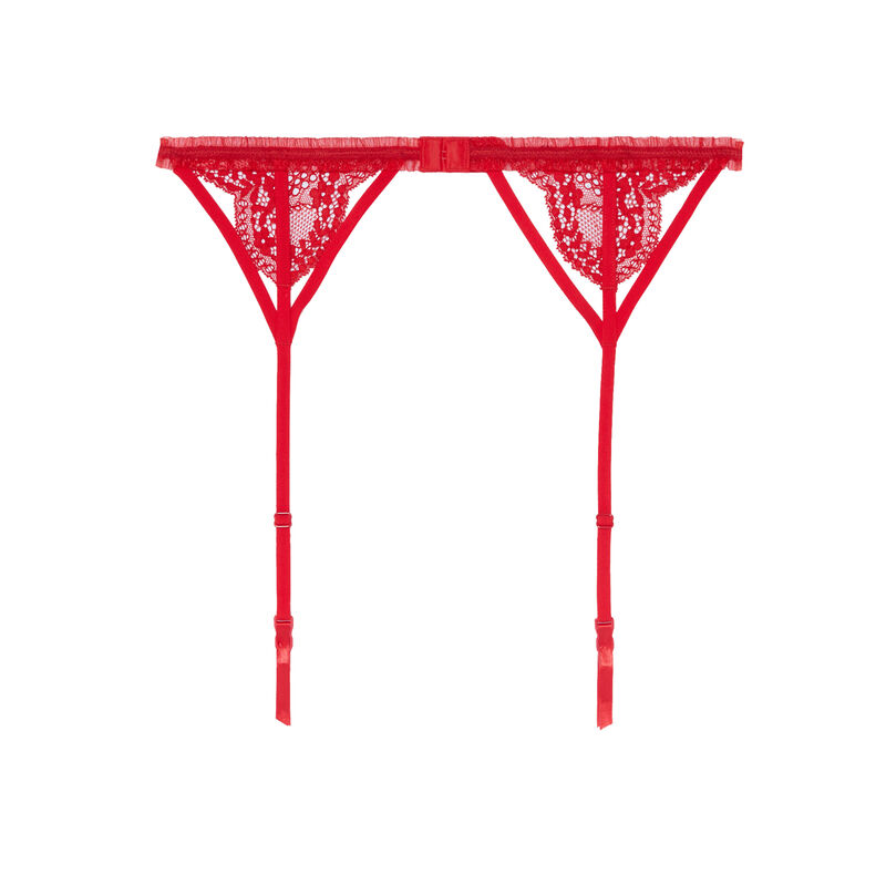 porte-jarretelles à fronces et dentelle - rouge porte-jarretelles à fronces et dentelle - rouge;