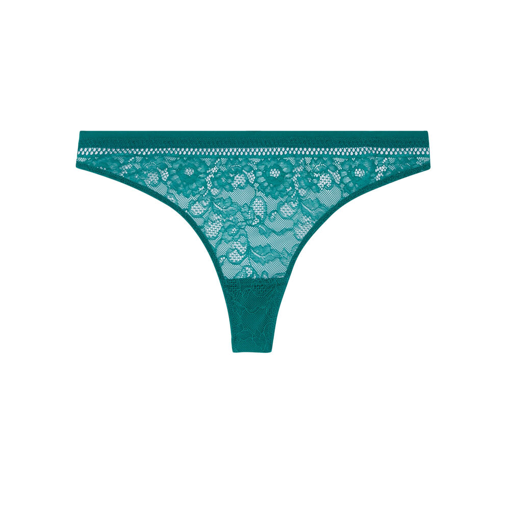 String en dentelle uni - vert vert.