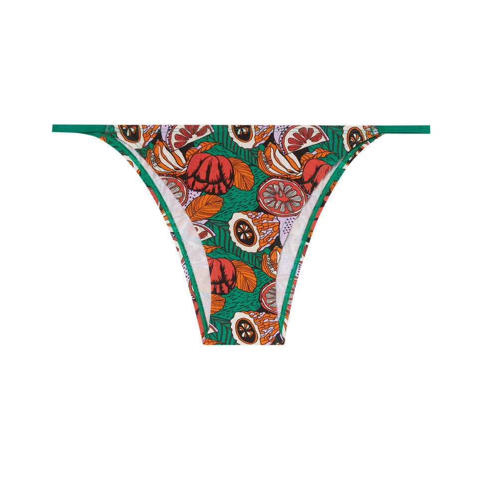 Tanga imprimé tropical - vert vert.