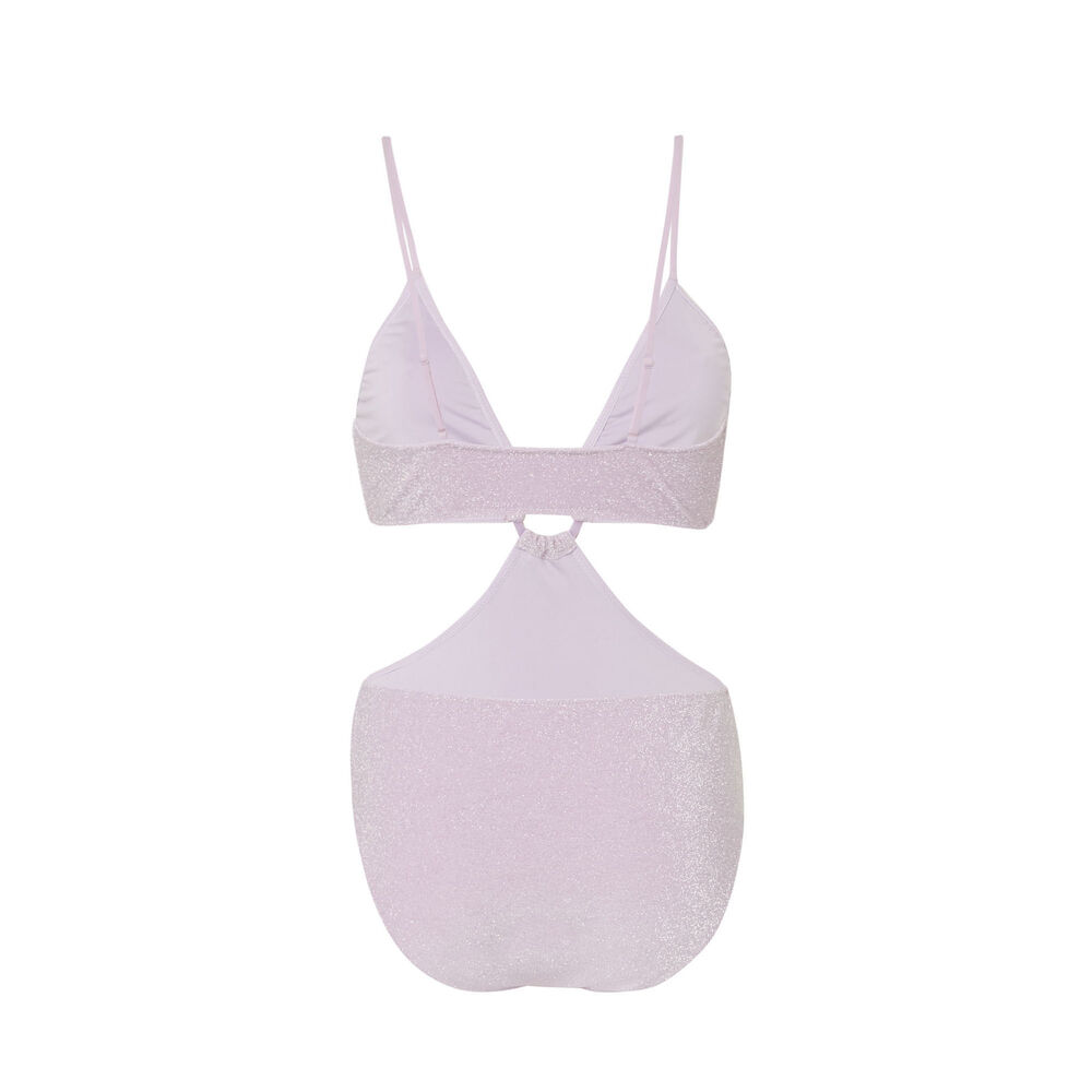 Maillot 1 pièce trikini avec anneau - lilas violet.
