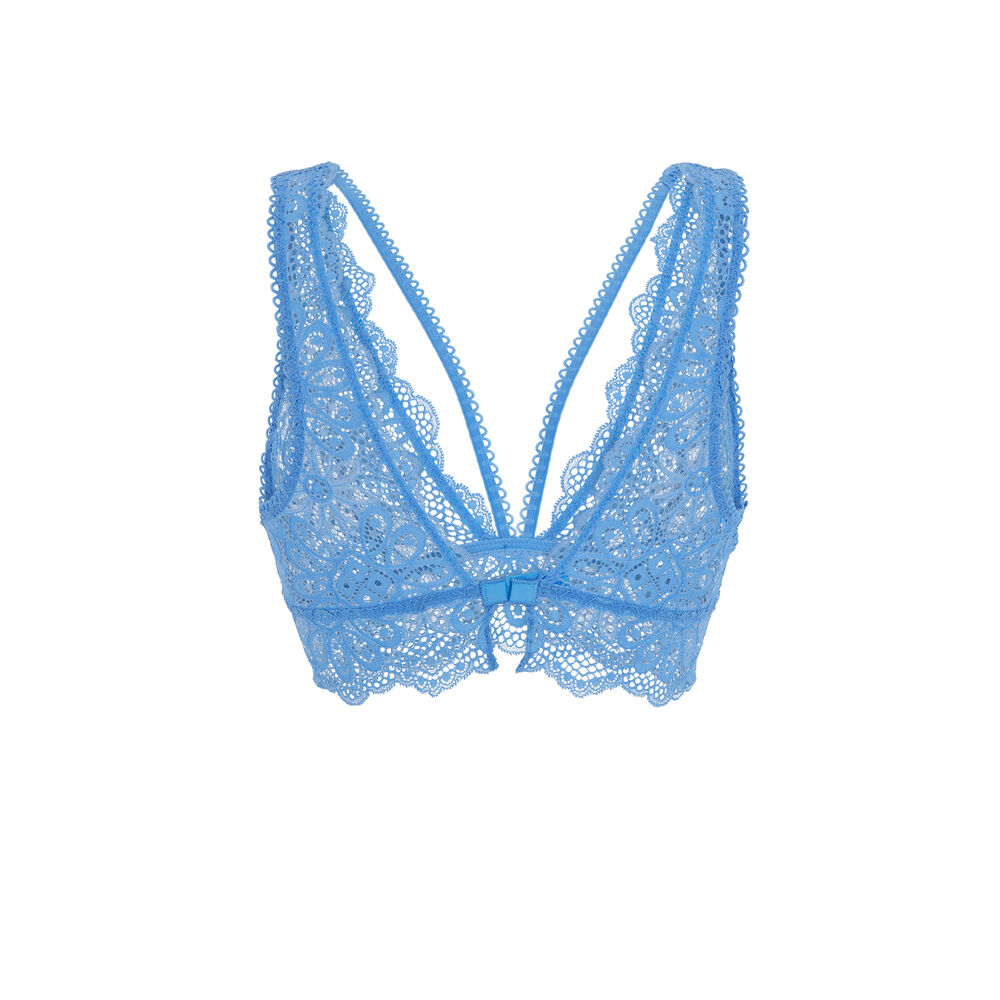 Soutien-gorge brassière sans armatures - bleu bleu.