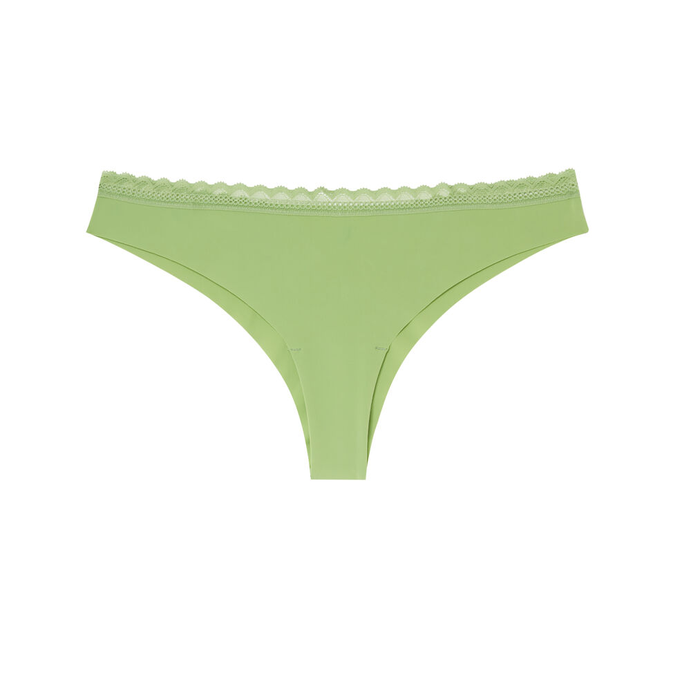 Tanga en microfibre uni - vert vert.