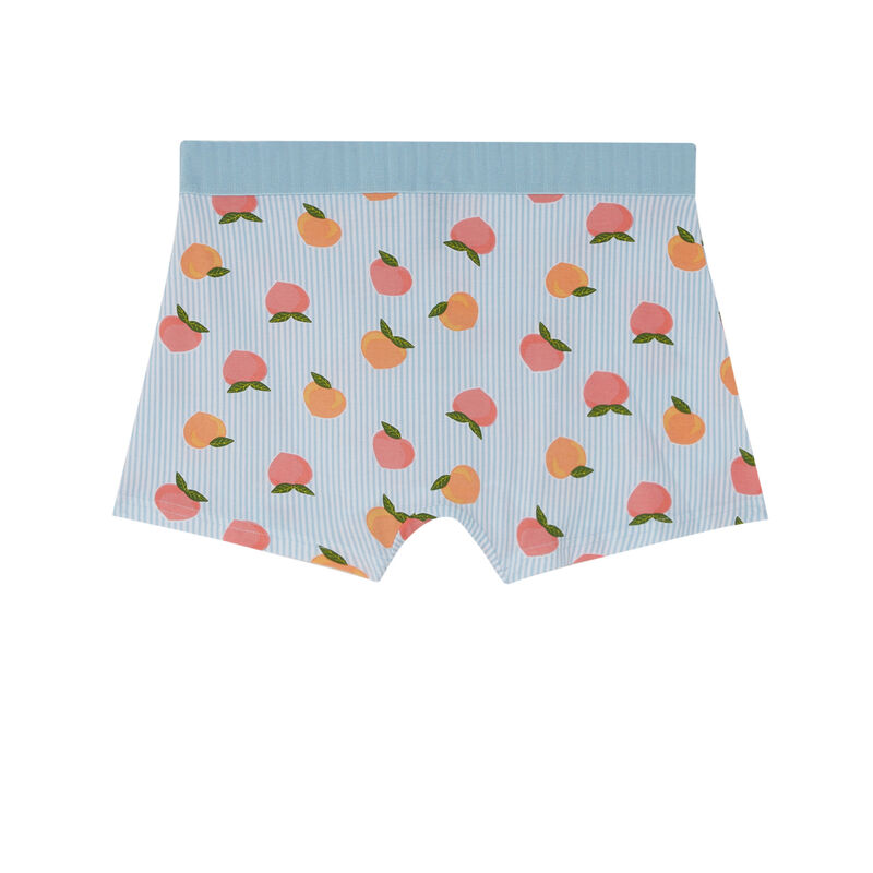 boxer à motifs pêches - turquoise boxer à motifs pêches - turquoise;