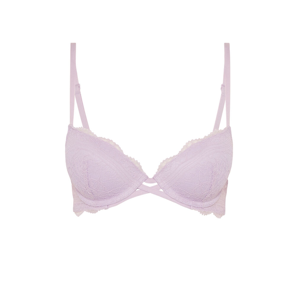Soutien-gorge push-up en dentelle - lilas violet.