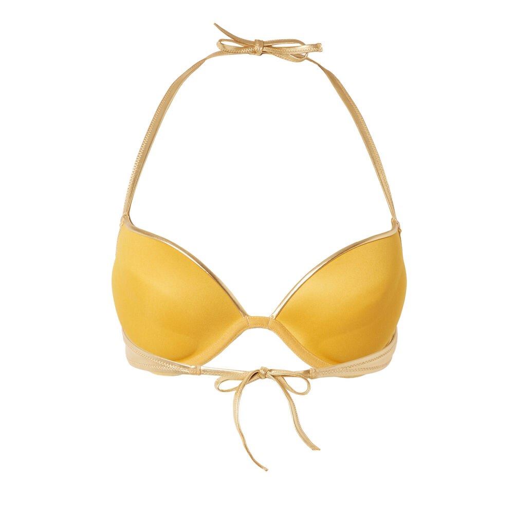 Haut de maillot push-up effet métalisé - doré doré.