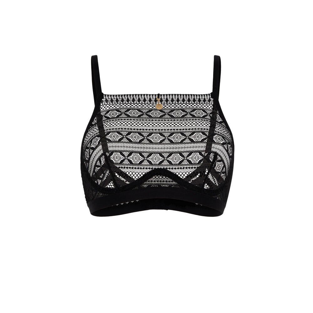 Brassière en dentelle - noir noir.