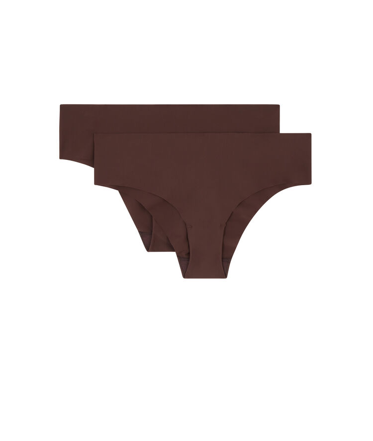 Shorty en micro sans coutures - marron marron.