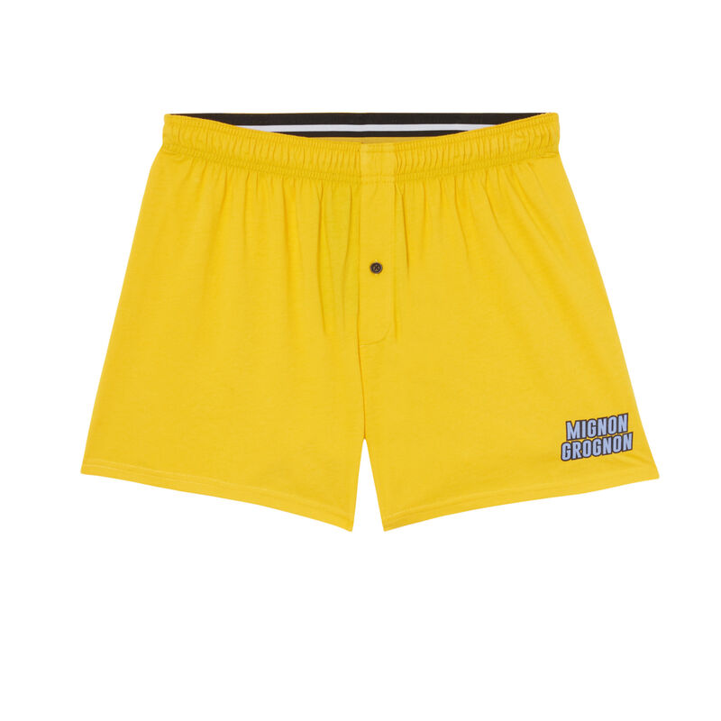 boxer en coton mignon grognon - jaune boxer en coton mignon grognon - jaune;