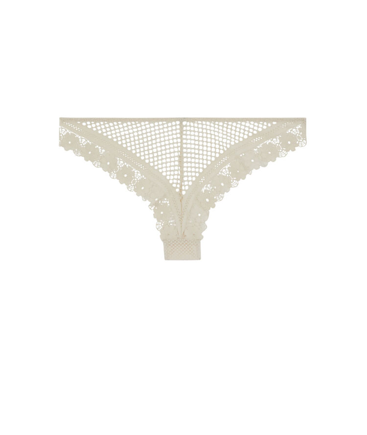 Tanga en dentelle - écru écru.