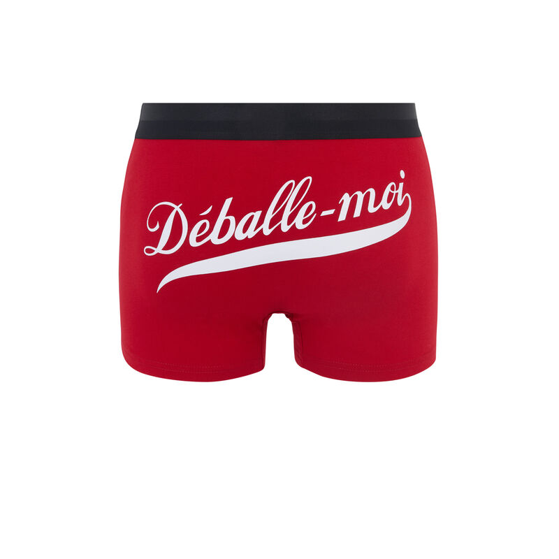 Boxer en coton à message debacoliz rouge.