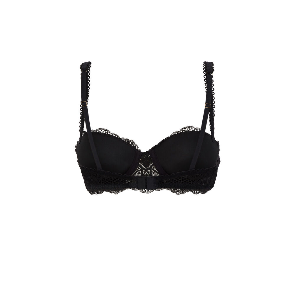 Soutien-gorge push-up détail bijou - noir noir.