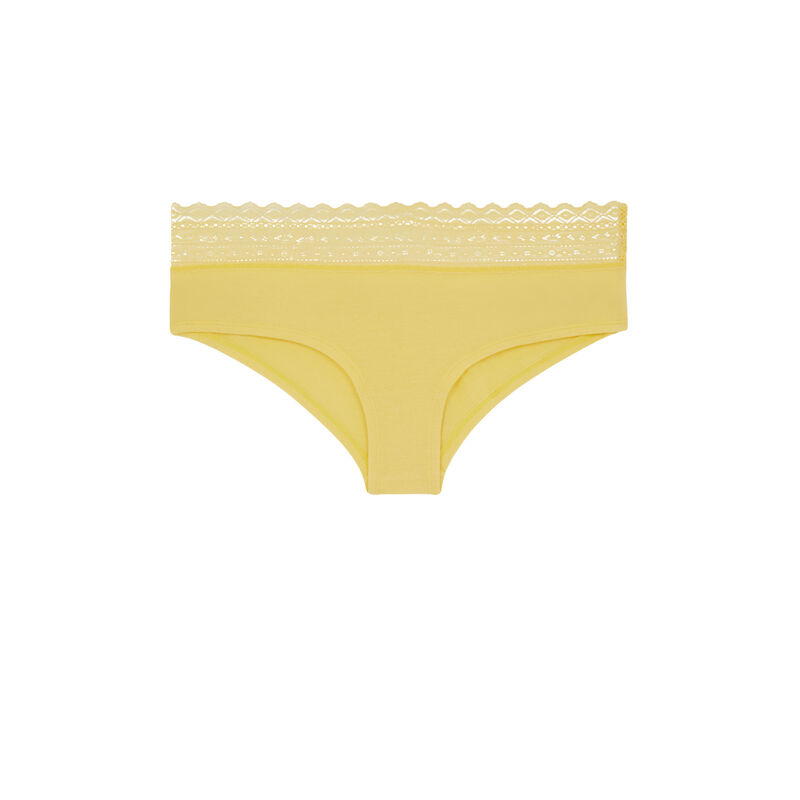 Shorty uni en coton - jaune pastel Shorty uni en coton - jaune pastel;