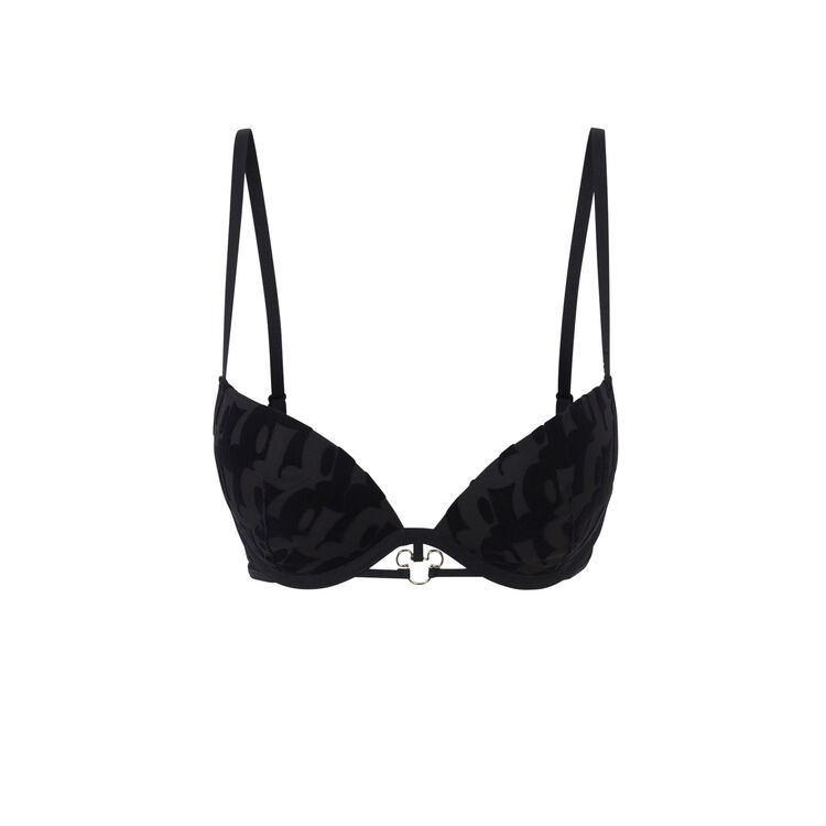 Soutien-gorge push-up tulle floqué flockimickiz noir.
