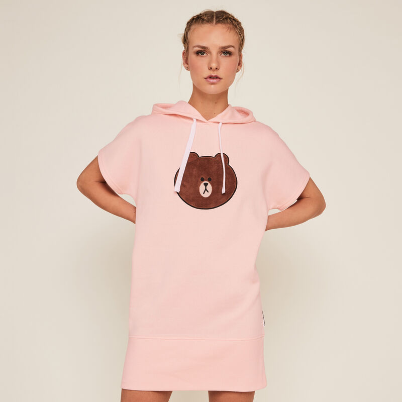 Tunique robe à capuche Line Friends - rose Tunique robe à capuche Line Friends - rose;