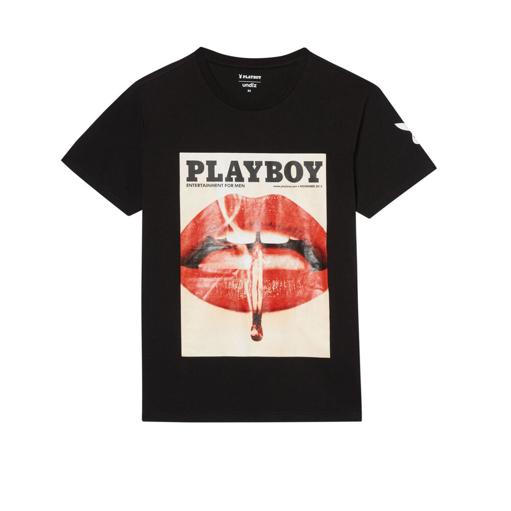 Top à imprimé playboy - noir noir.
