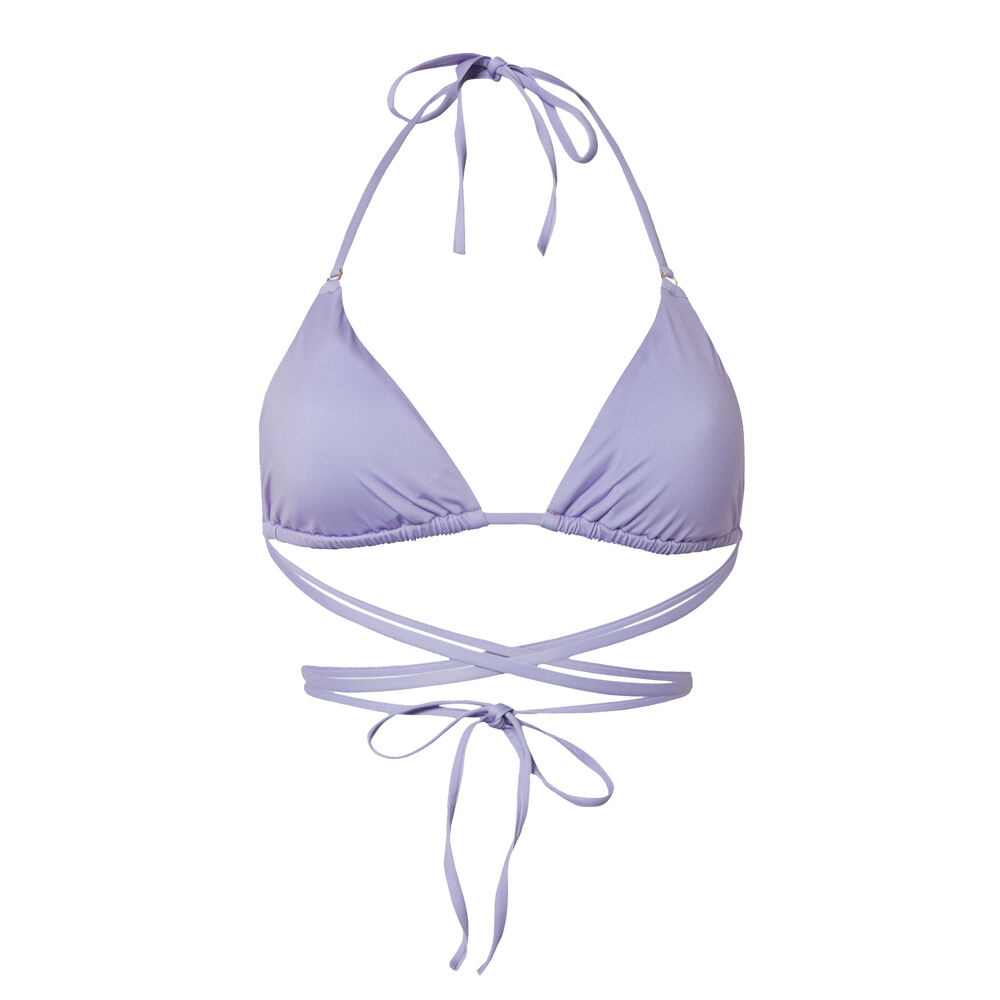Haut de maillot triangle double tour - lilas violet.
