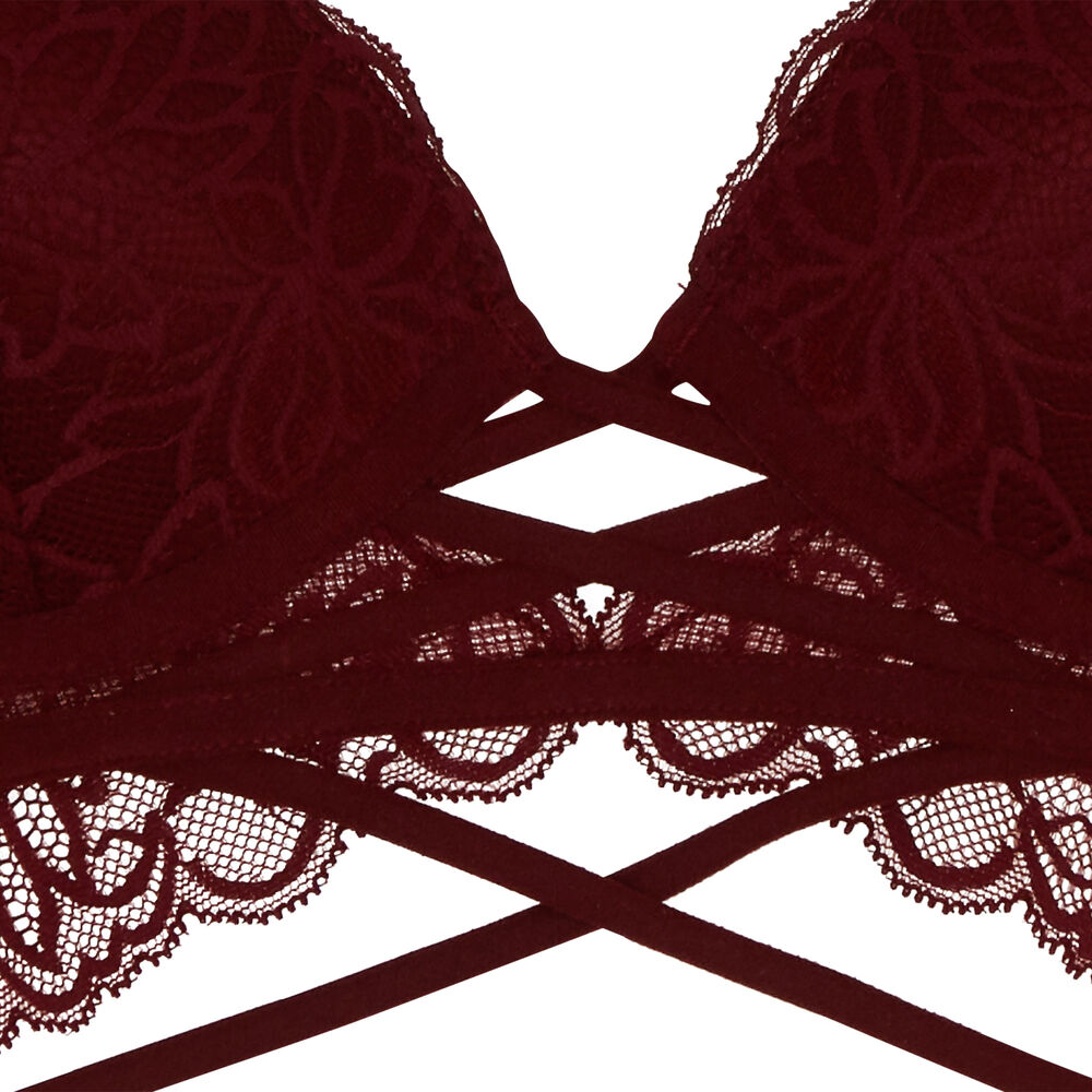 Soutien-gorge push up en dentelle - bordeaux bordeaux.
