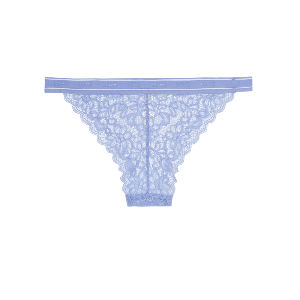 String en dentelle détail bande élastique - bleu ciel bleu.