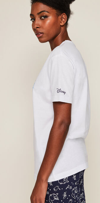 Top &agrave; manches courtes print cendrillon blanc.