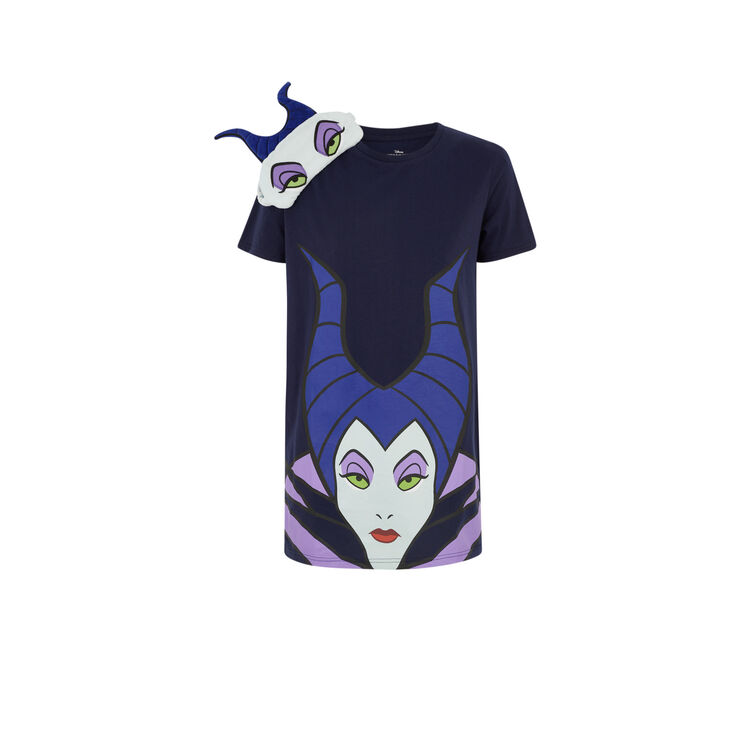 Ensemble tunique + masque print maléfique bleu marine.