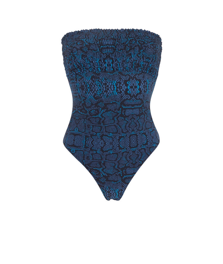 Maillot de bain une pièce imprimé serpent - bleu bleu.