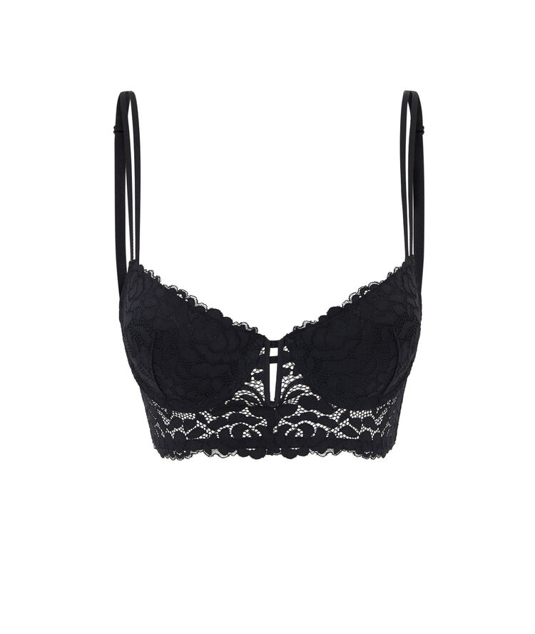 Soutien-gorge bustier ampli dentelle luluiz noir.