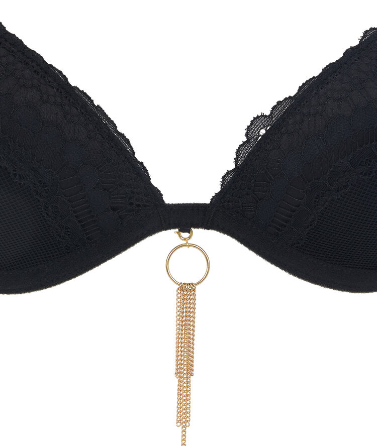 Soutien-gorge push-up détail bijou superstariz noir.