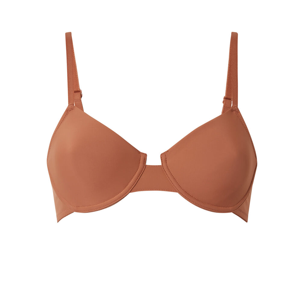 Soutien-gorge corbeille en microfibre - caramel marron.