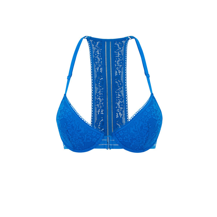 Soutien-gorge ampliforme dentelle détail bande coolgirliz bleu roi.