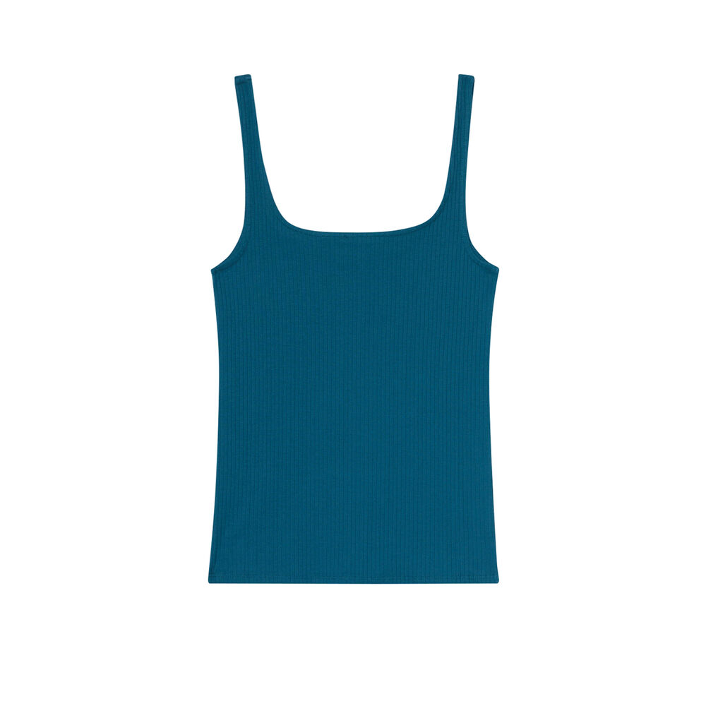 Débardeur uni en jersey - bleu bleu.