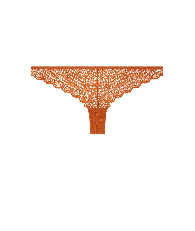 Tanga en dentelle tomaliz camel.
