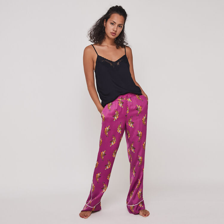 Pantalon satiné imprimé tigre tunichiniz Pantalon satiné imprimé tigre tunichiniz;