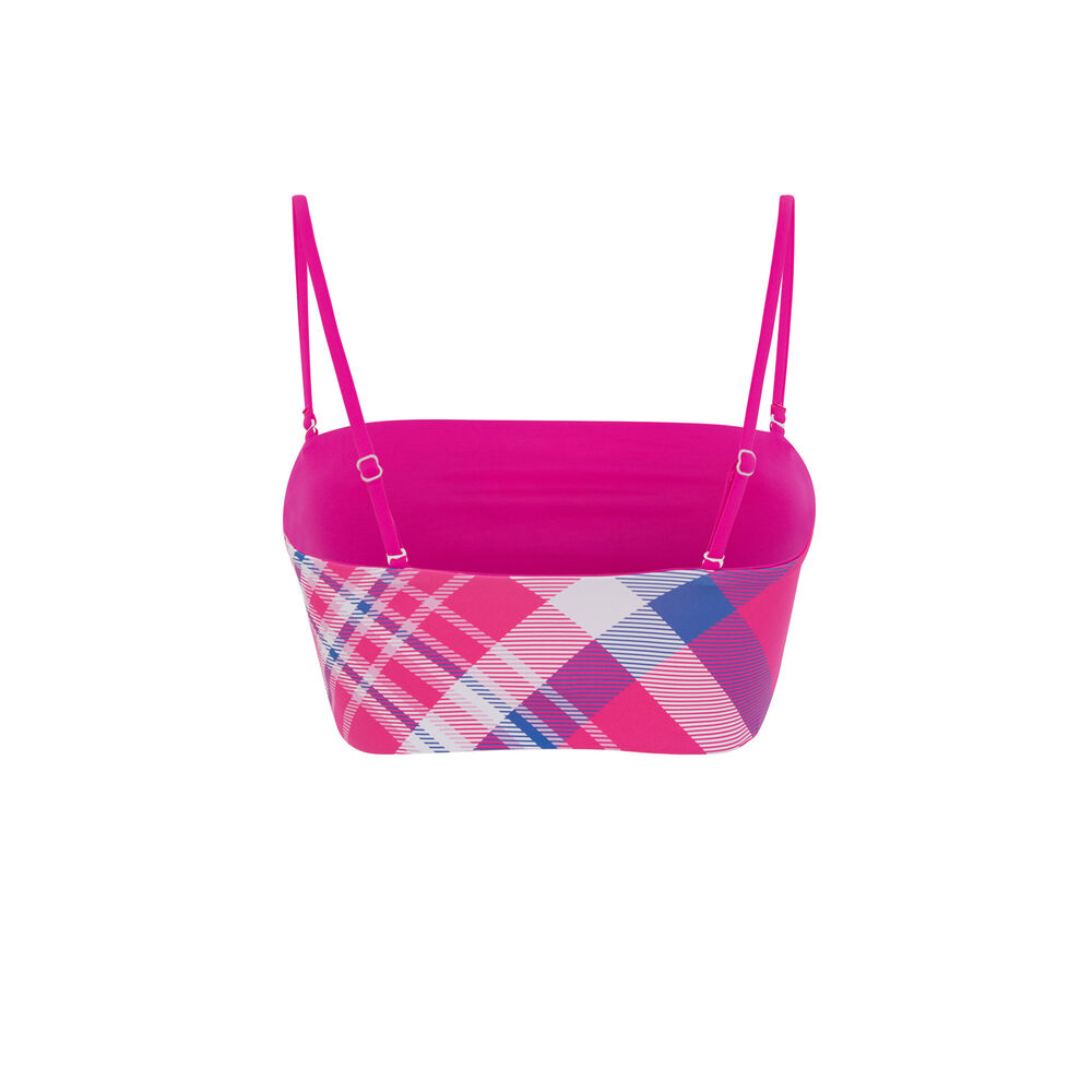 Haut de maillot de bain bandeau réversible - rose rose.