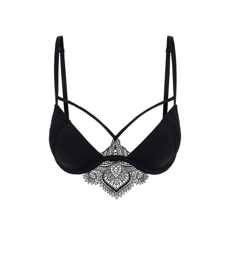 Soutien-gorge push en micro effet tatouage tattoogirliz noir.