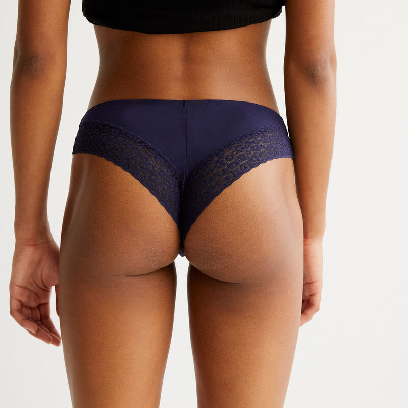 tanga en coton uni - bleu tanga en coton uni - bleu;