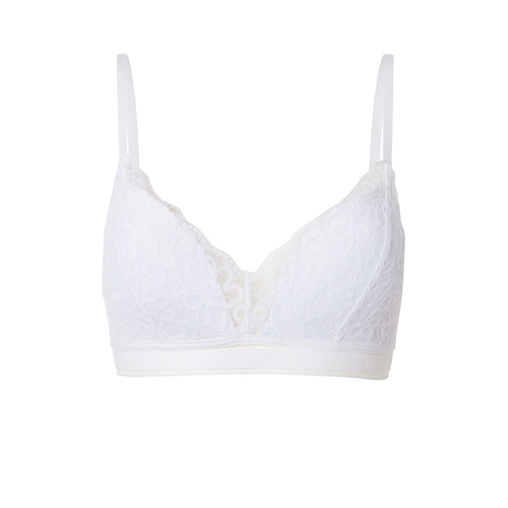 Soutien-gorge brassière sans armatures - blanc blanc.