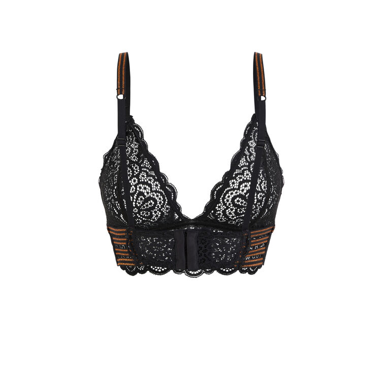 Triangle bustier sans armatures en dentelle lurexbandiz noir.
