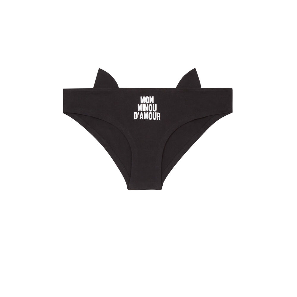 Culotte chaton mignon - noir noir.