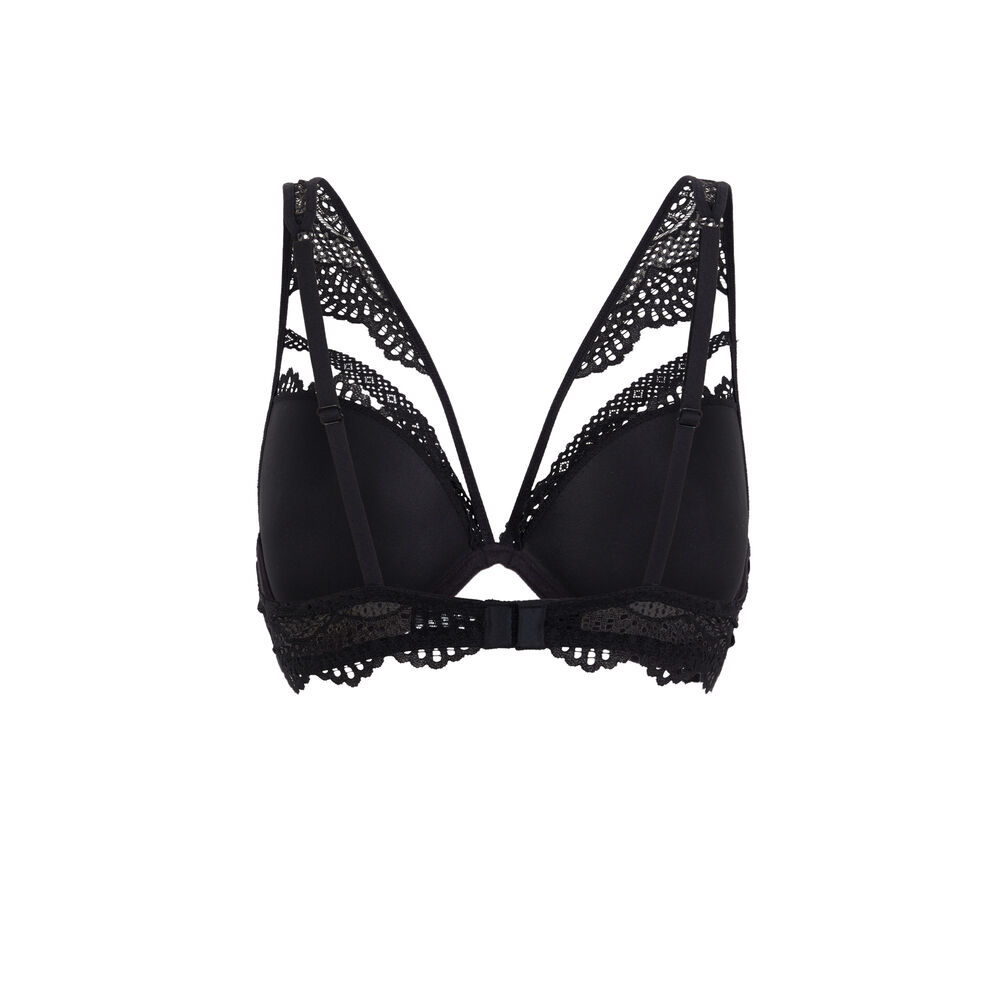 Soutien-gorge push-up en dentelle - noir noir.