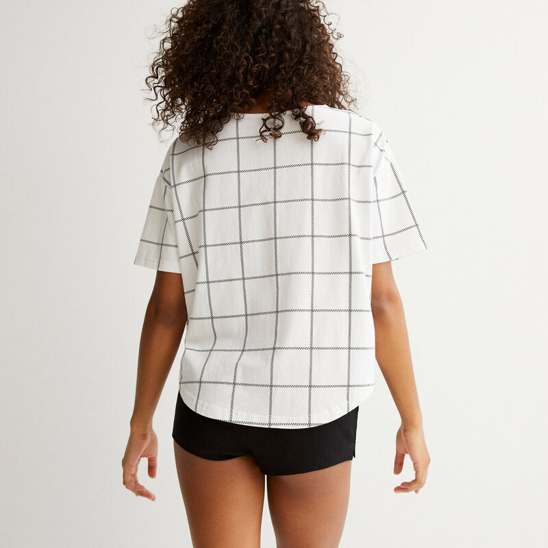 crop top chemise à carreaux - blanc crop top chemise à carreaux - blanc;