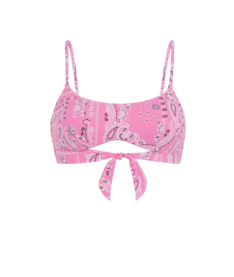 Haut de maillot de bain bralette imprimé bandana - rose rose.