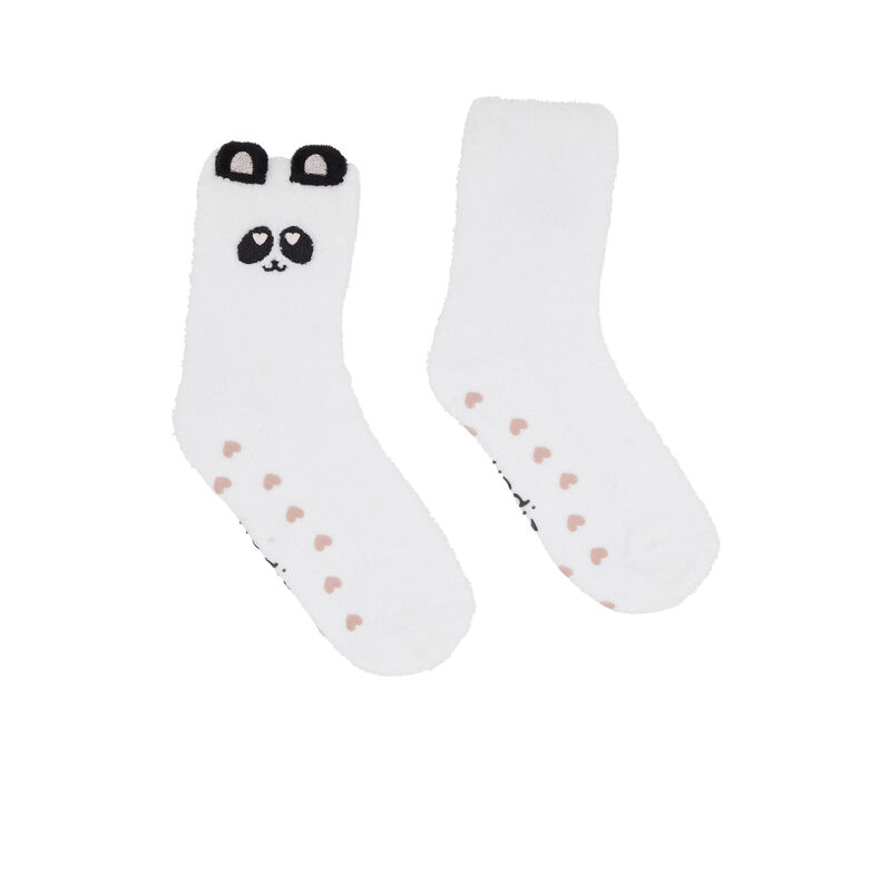 Chaussettes en fausse fourrure panda fufupandaiz Chaussettes en fausse fourrure panda fufupandaiz;