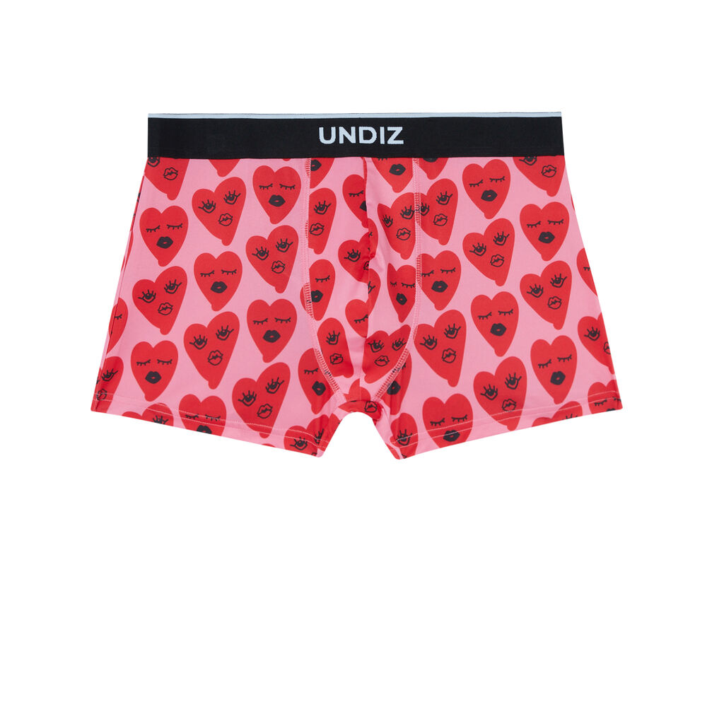 Boxer à motifs coeurs - rose rose.